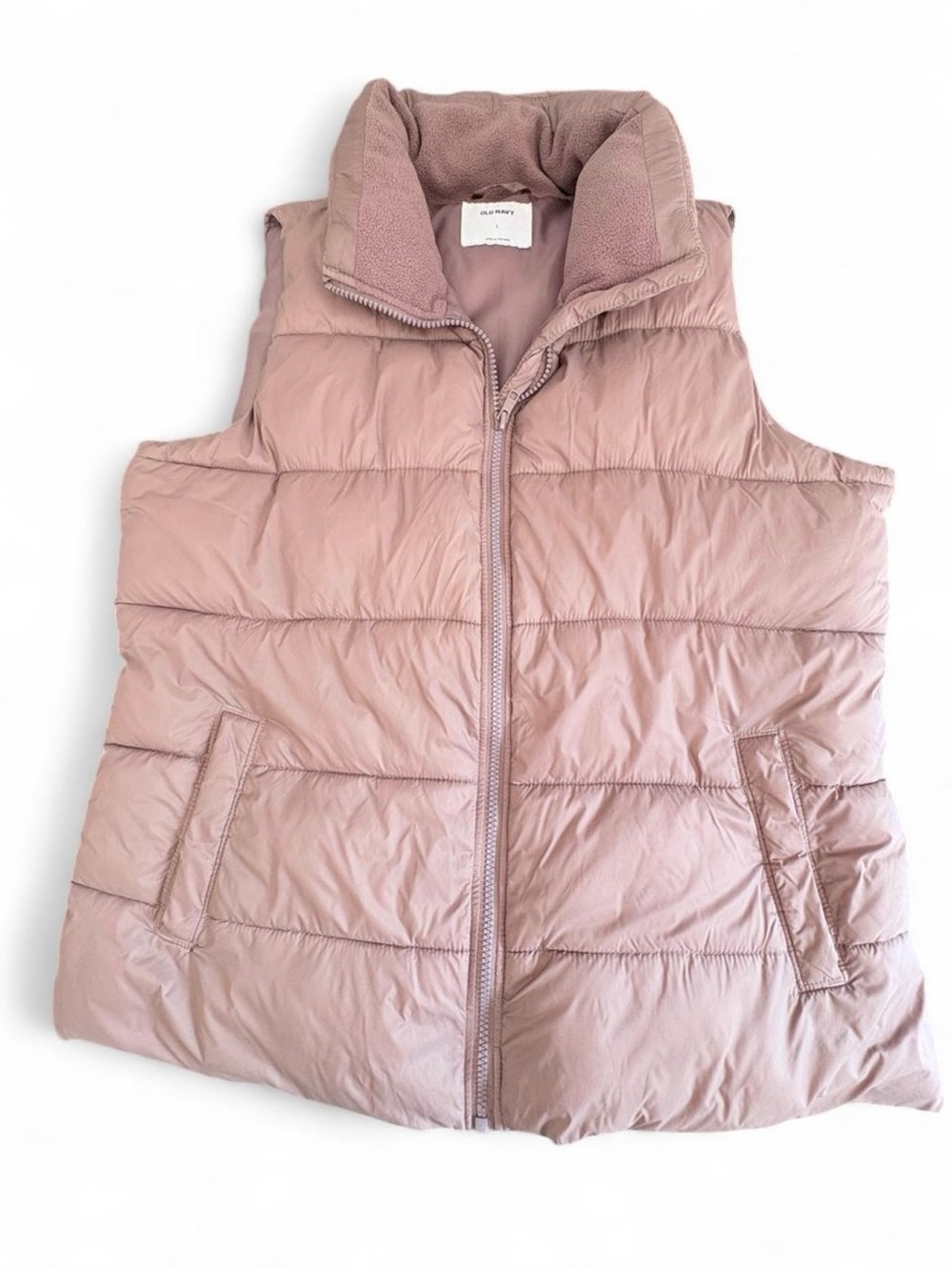 Old Navy Dusty Rose Quilted Puffer Vest